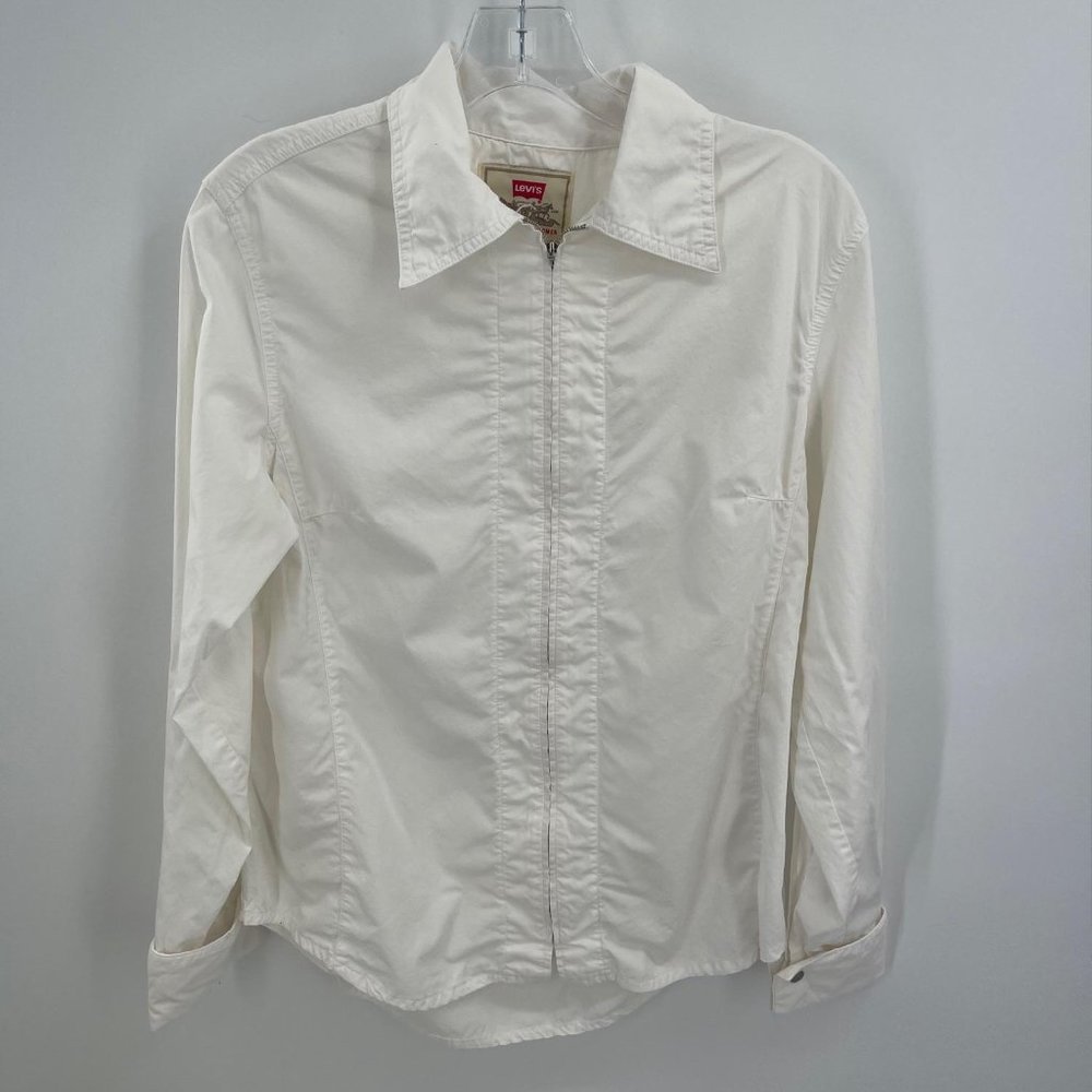 LEVIS JEANSWEAR‎ WHITE ZIP JACKET/SHIRT